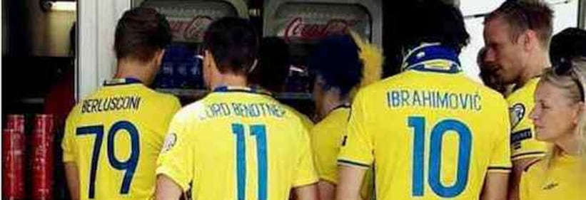 Italia-Svezia, tra le maglie svedesi spunta quella di "Berlusconi" 1