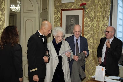 La senatrice Liliana Segre arriva al Senato 8