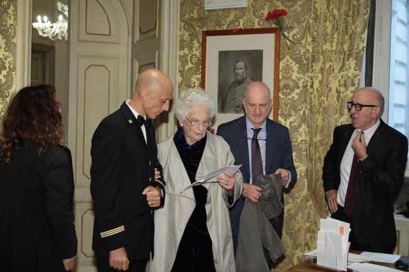 La senatrice Liliana Segre arriva al Senato 8