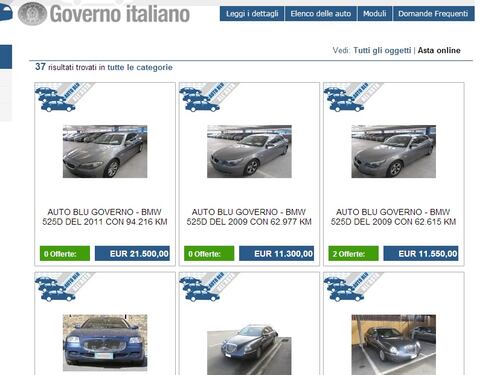 Auto blu, il flop dell'asta online