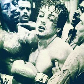 Sylvester Stallone nelle foto di scena di Rocky 3