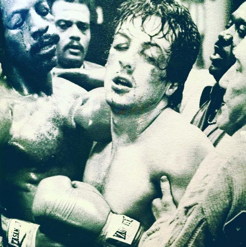 Sylvester Stallone nelle foto di scena di Rocky 3