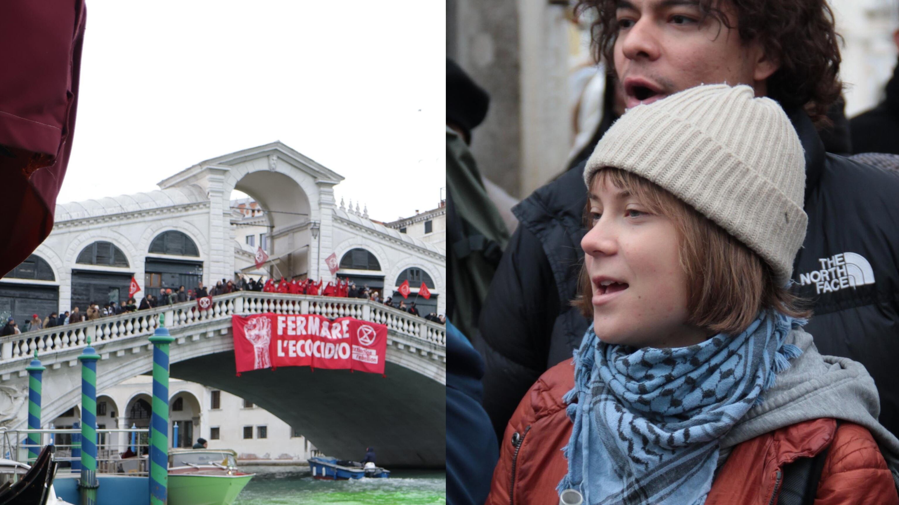 Canal Grande tinto di verde, Venezia dà il daspo a Greta Thunberg