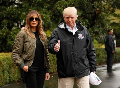 Melania e Donald Trump verso Houston 3