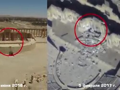 Isis distrugge il teatro romano: drone mostra i danni a Palmira