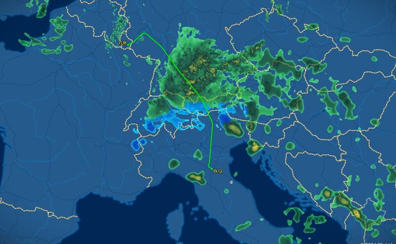 Il tracciato del volo da Flightaware