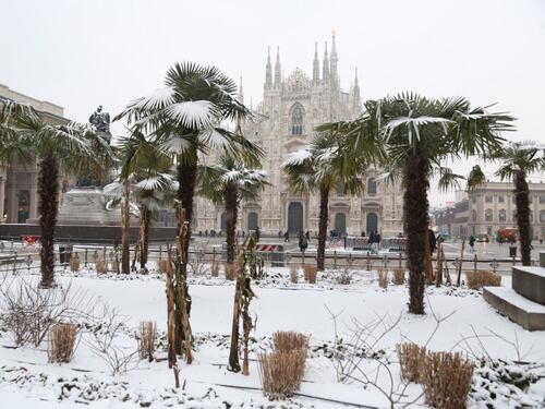 Maltempo, nevica in tutto il Centro- Nord. Temperature in rialzo al Sud