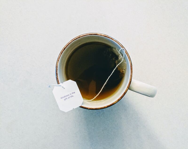 Tè nero tazza e bustina