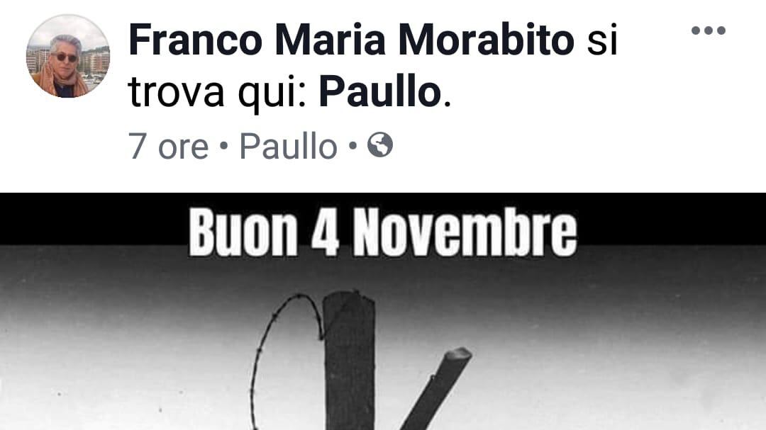 Post Fb sul 4 Novembre