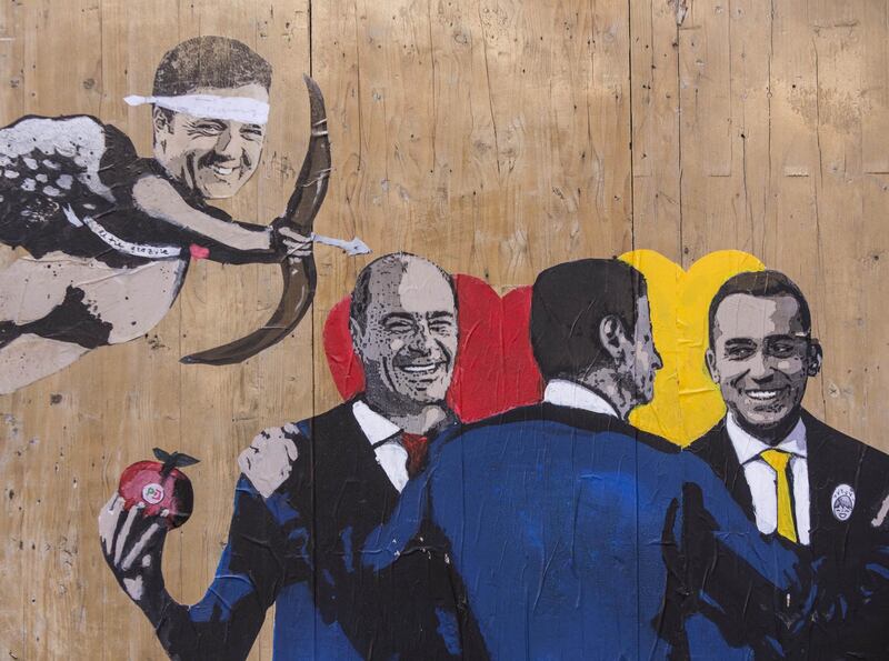 Di Maio, Zingaretti e Conte dipinti come le Tre Grazie 9