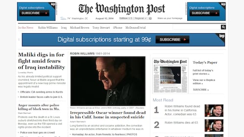 Robin Williams, la notizia sulla stampa estera 2