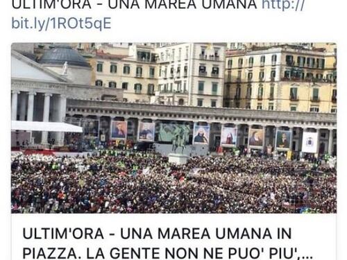 Grillo: ''Marea umana anti Renzi''. Ma è la piazza di papa Francesco