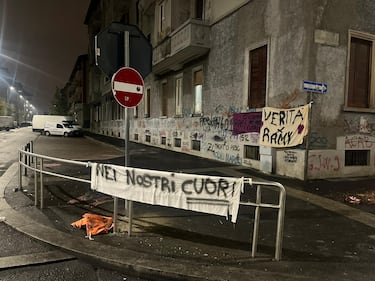 Gli striscioni dedicati a Ramy Elgaml a Corvetto 2