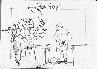 La vignetta del giorno: pirata Giuseppi e il processo al Capitano Salvini 1