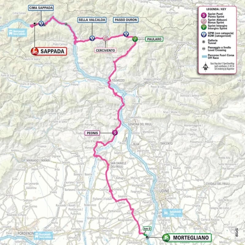 Giro 2024 tappa 19 planimetria