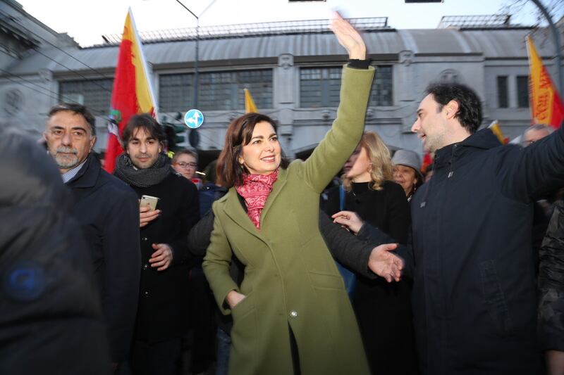 La Boldrini al corteo antirazzista di Milano 12