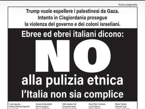 Il mondo al contrario: gli ebrei italiani accusano Israele di "pulizia etnica"