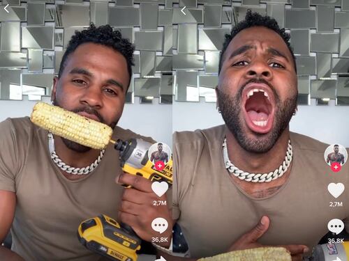 Mangia la pannocchia sul trapano: Jason Derulo si spezza i denti