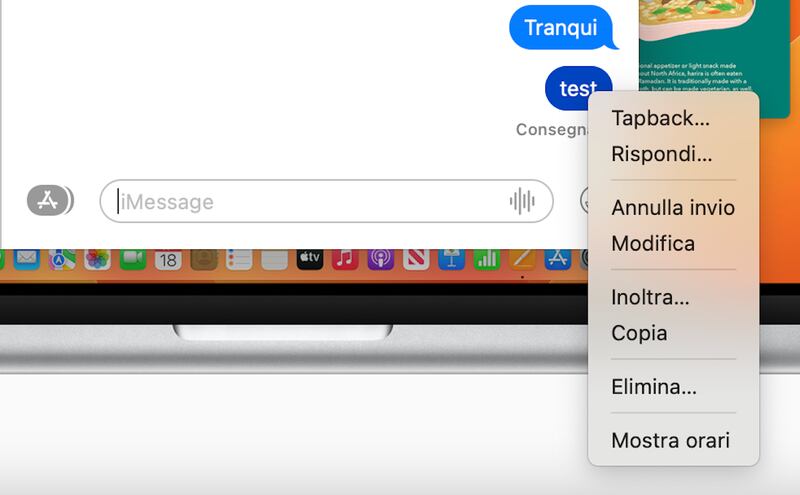 macOS Ventura messaggi
