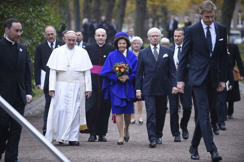 Il Papa in Svezia con la regina Silvia e re Carl Gustaf 5