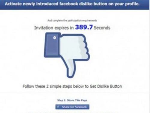 Facebook e la truffa del tasto "non mi piace"