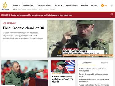 La morte di Castro sui siti di tutto il mondo 5