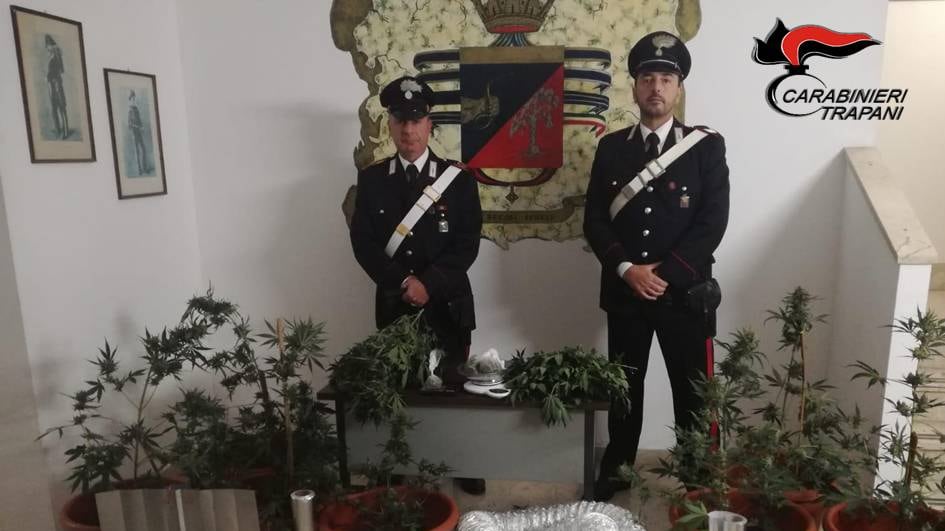 Coltivavano marijuana destinata allo spaccio, arrestati due marsalesi