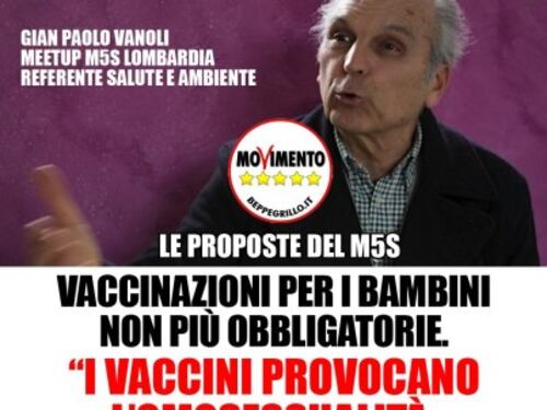 Lo "scienziato" del M5S: "I bimbi che si vaccinano diventano omosessuali"