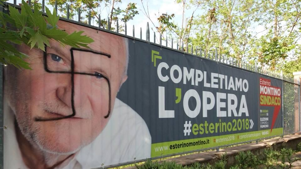 Fiumicino, svastica sui manifesti del sindaco
