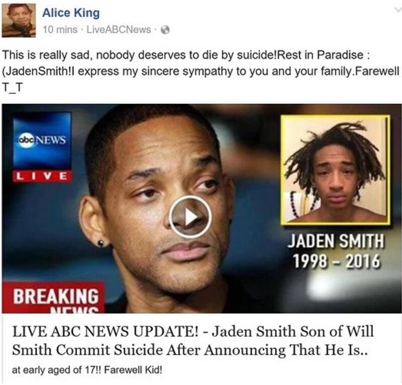 jaden smith bufala