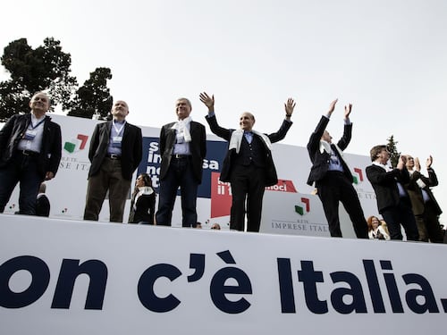 La manifestazione degli imprenditori a Roma