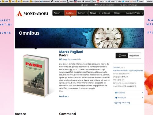 Pogliani presenta "Padri", romanzo di una famiglia milanese del '900