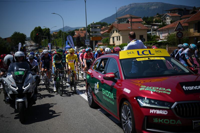 Tour tappa 18 Pogacar partenza