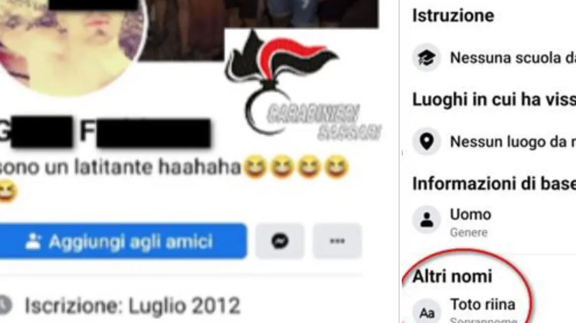 "Latitante". Così lo status su Facebook lo ha portato in manette