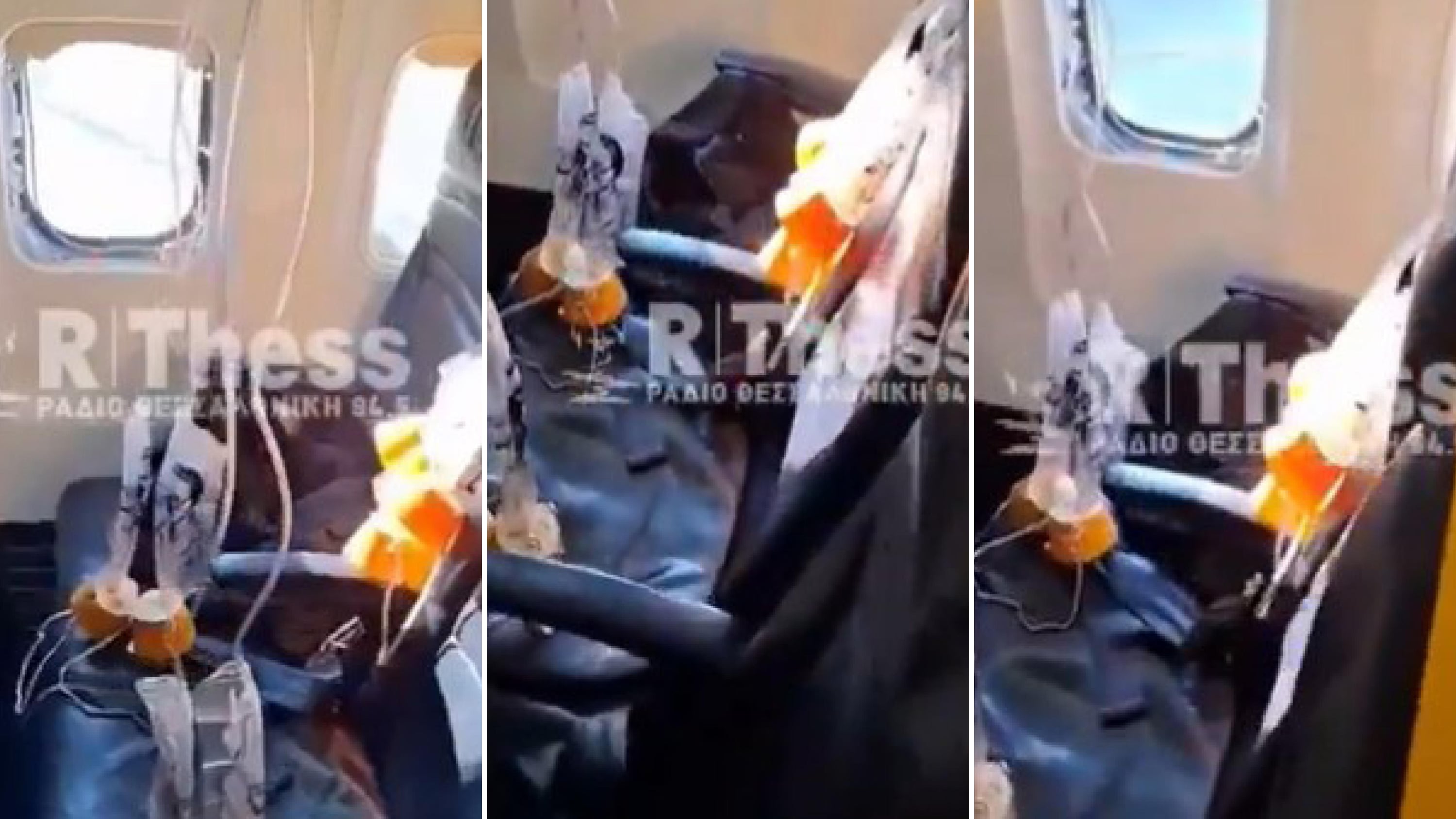 Risucchiato dal finestrino rotto in volo