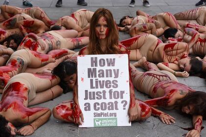 Madrid, la protesta choc degli animalisti 7