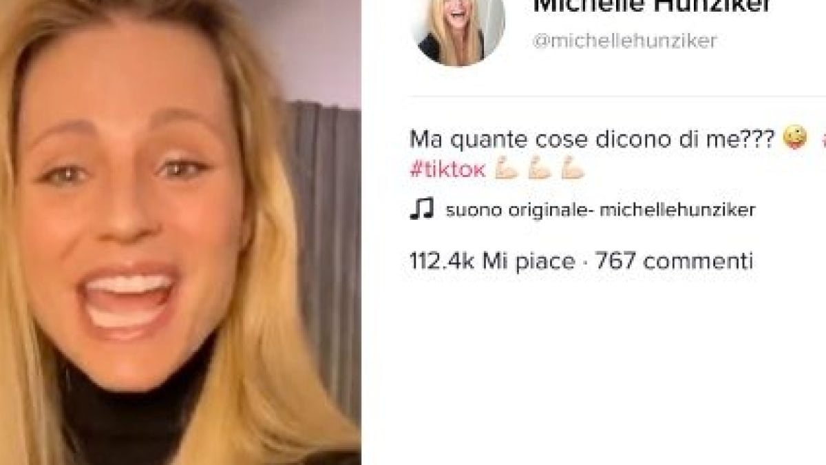 Michelle Hunziker su Tik Tok aderisce alla challenge #diconodime: "Rido troppo e sono sempre incinta"