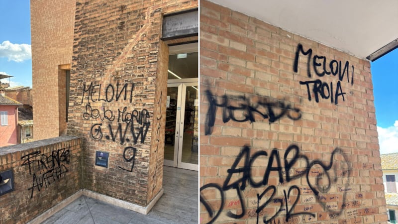 “Meloni devi morire”. Rintracciato l’autore della scritta di Siena: è un albanese di 24 anni