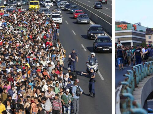 Ungheria nel caos: immigrati a piedi verso Vienna, un morto nel campo profughi