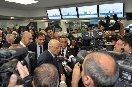 Giorgio Napolitano a Casa Azzurri