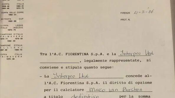 Marzo 1986: "Van Basten è della Fiorentina"