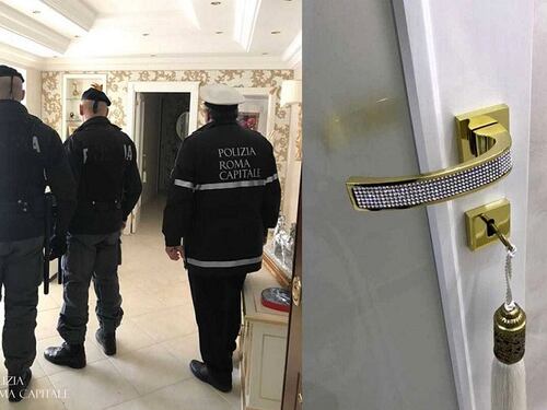 Roma, rubinetti e water d'oro in una casa popolare occupata