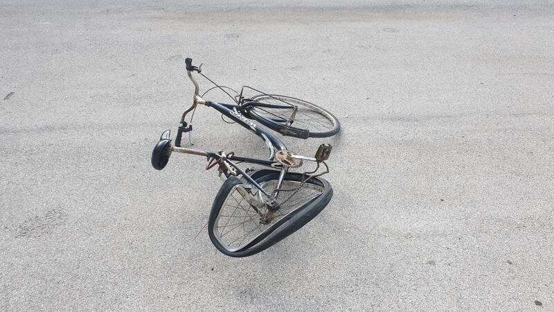 La bicicletta dopo l'incidente