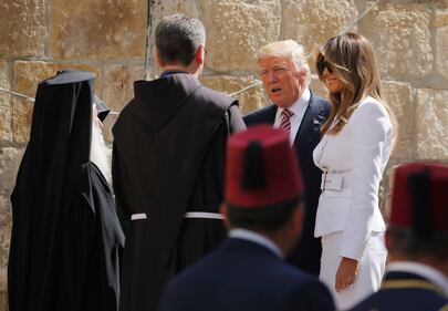 Donald Trump, il primo presidente Usa a visitare il Muro del Pianto 4