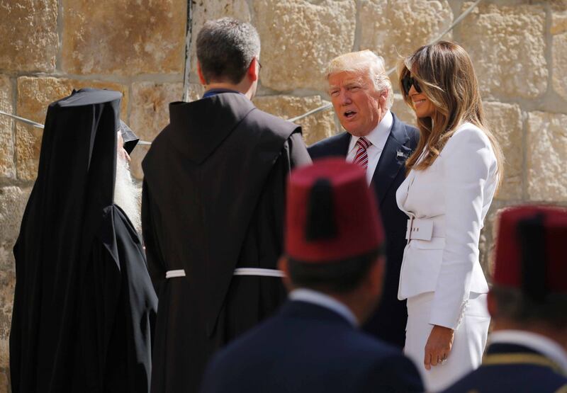 Donald Trump, il primo presidente Usa a visitare il Muro del Pianto 4
