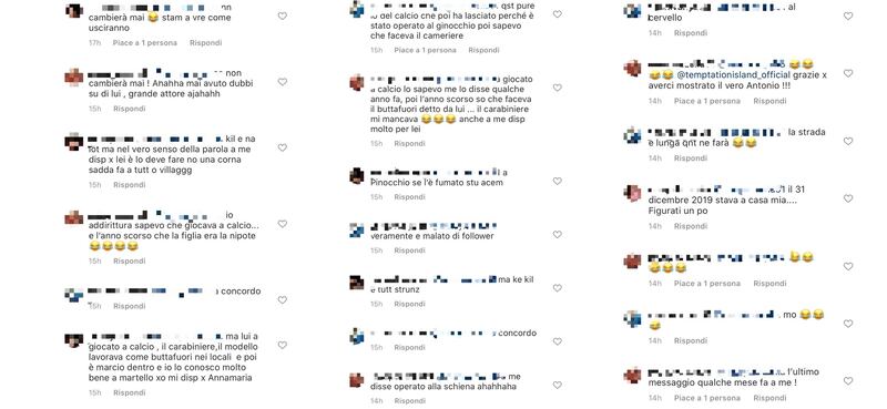 Social contro Antonio di Temptation Island
