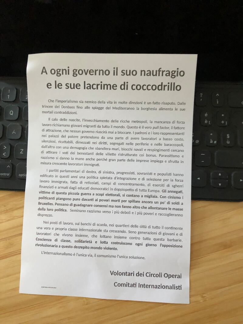 Volantino comunista