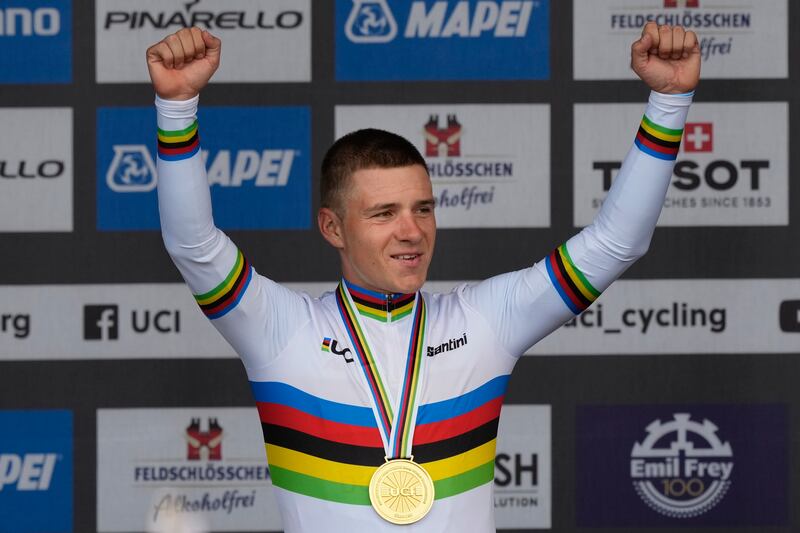 Mondiali cronometro Evenepoel podio