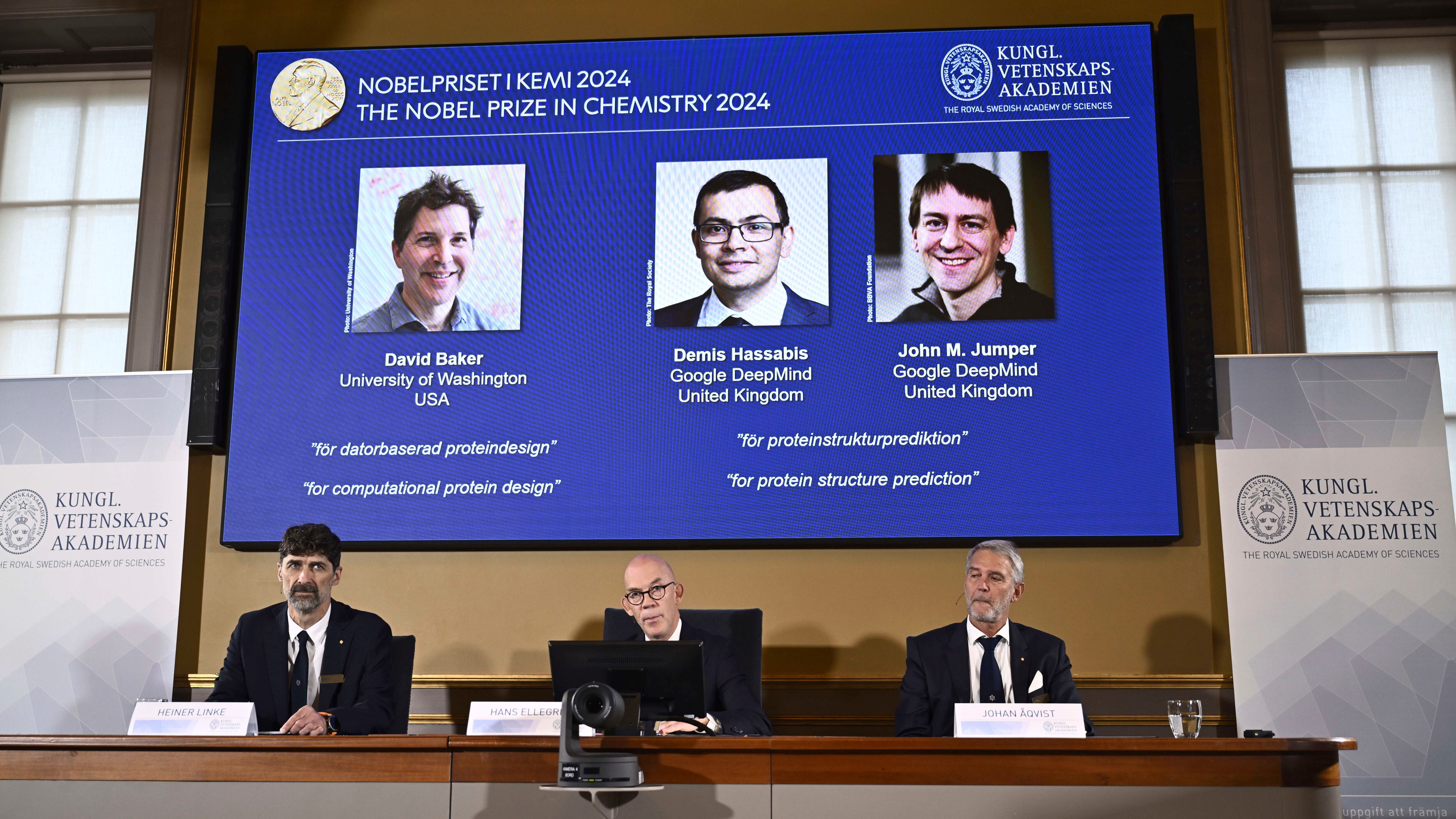 Nobel per la Chimica, vincono Baker, Hassabis e Jumper: decifrato il codice delle proteine