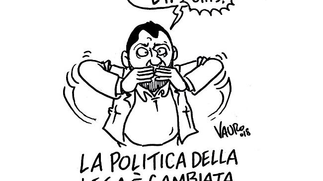 Vignetta choc di Vauro: pur di attaccare Salvini sfrutta il dramma dell'Etna